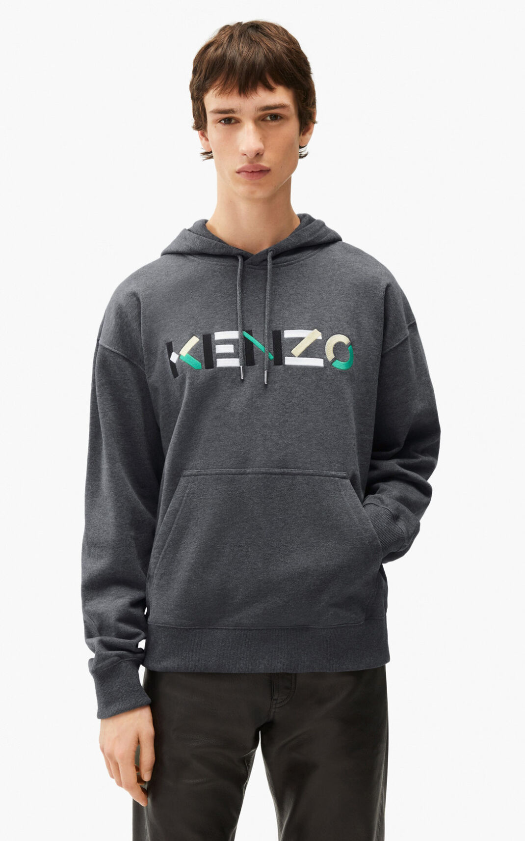 Sudaderas Con Capucha Kenzo Logo oversized Hombre Gris BYW574960